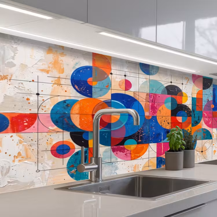 Schienale cucina - Arte - Geometrico - Astratto - Colorato — 2