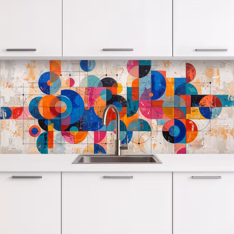 Schienale cucina - Arte - Geometrico - Astratto - Colorato — 4