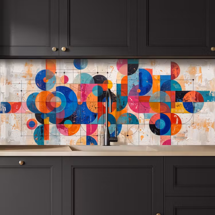 Schienale cucina - Arte - Geometrico - Astratto - Colorato — 6
