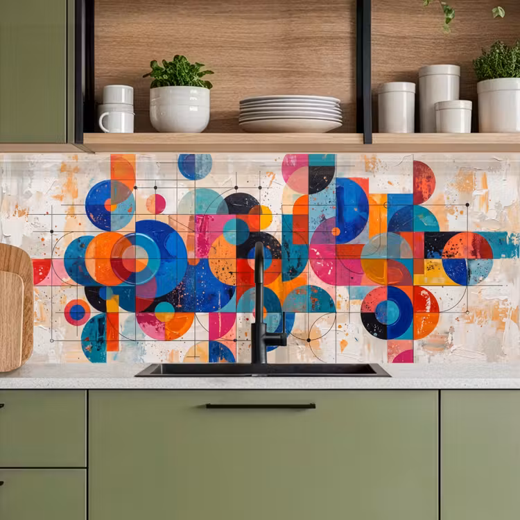 Schienale cucina - Arte - Geometrico - Astratto - Colorato — 8