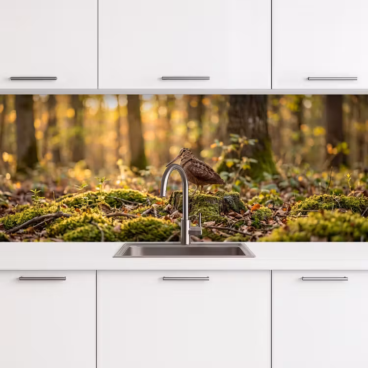 Schienale cucina - Beccaccia - Foresta - Foglie - Autunno - Mimetizzata — 4