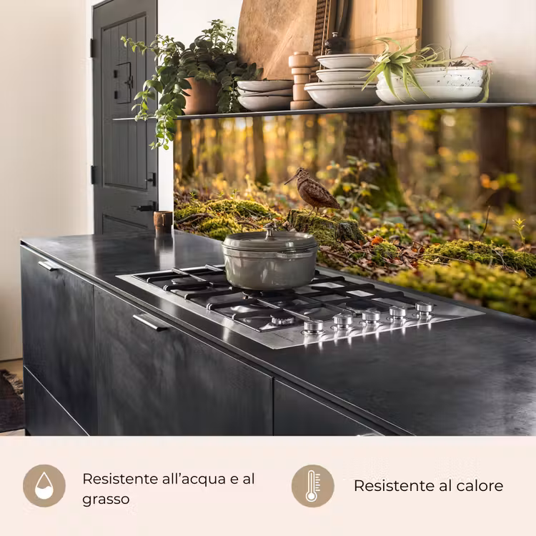 Schienale cucina - Beccaccia - Foresta - Foglie - Autunno - Mimetizzata — 5