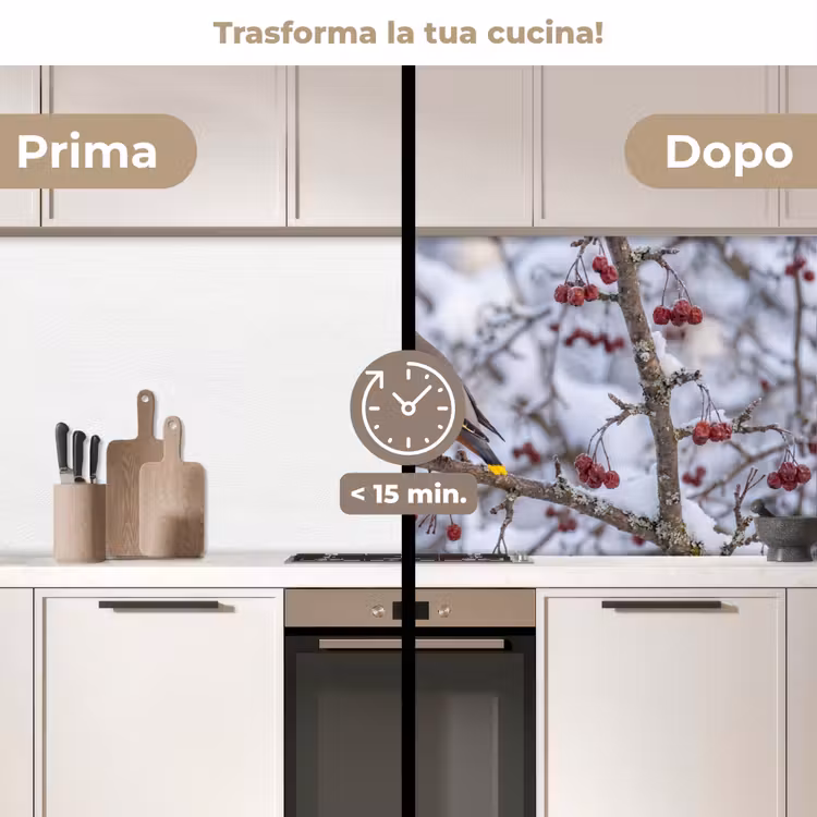 Schienale cucina - Ghiro - Bacche - Inverno - Natura — 3