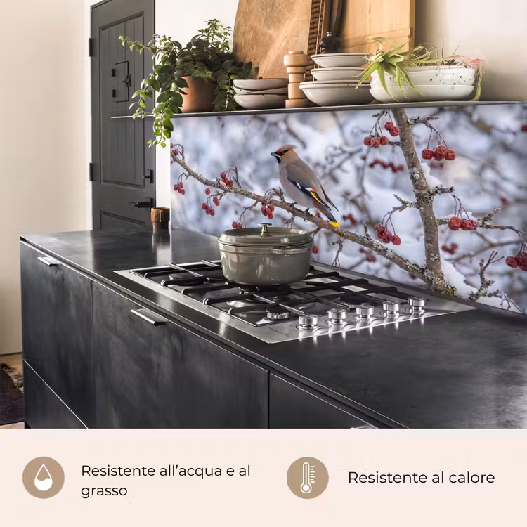 Schienale cucina - Ghiro - Bacche - Inverno - Natura — 5