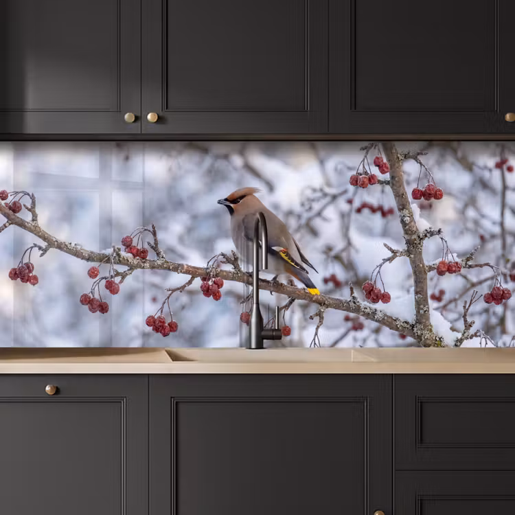 Schienale cucina - Ghiro - Bacche - Inverno - Natura — 6