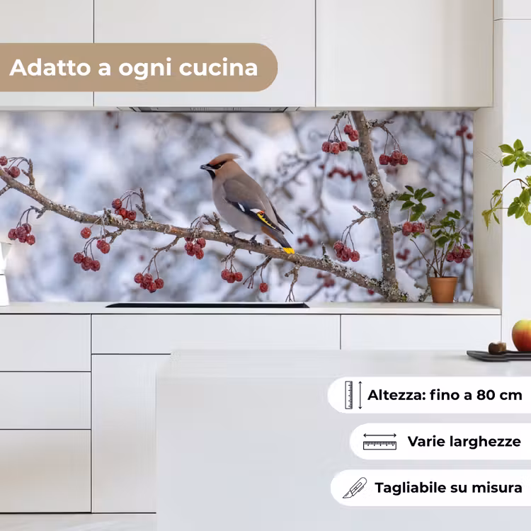 Schienale cucina - Ghiro - Bacche - Inverno - Natura — 7