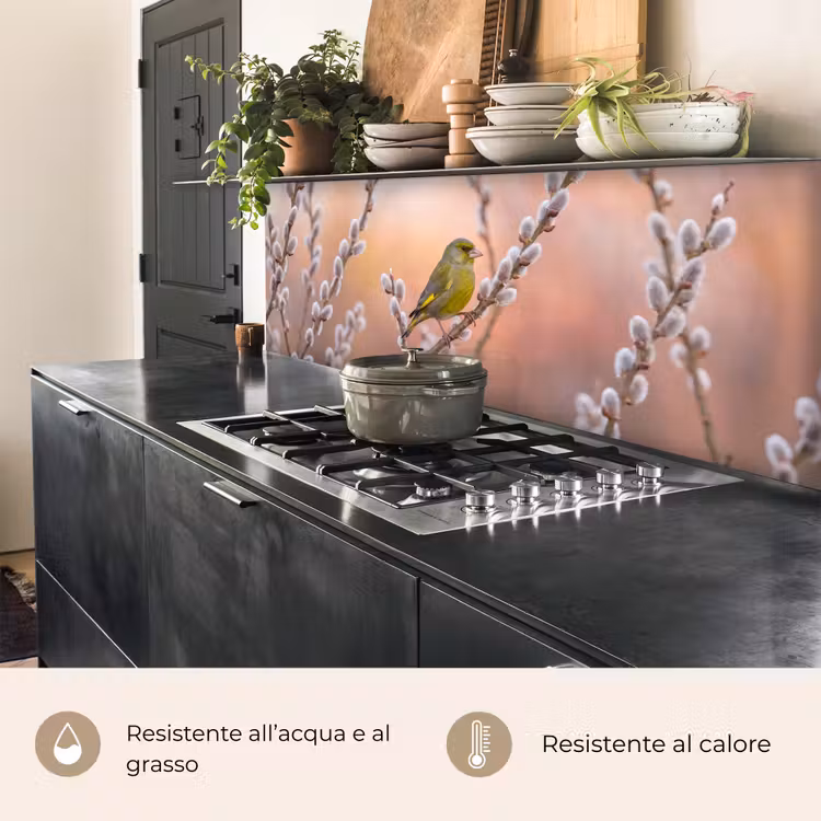 Schienale cucina - Verdone - Gatti - Primavera - Natura - Morbido — 5