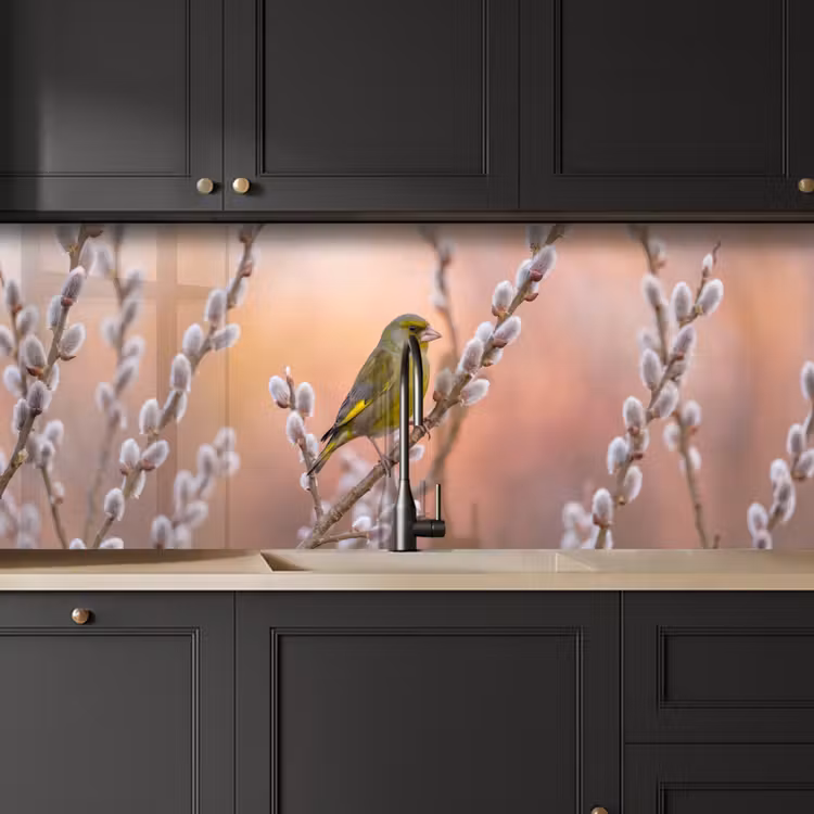 Schienale cucina - Verdone - Gatti - Primavera - Natura - Morbido — 6