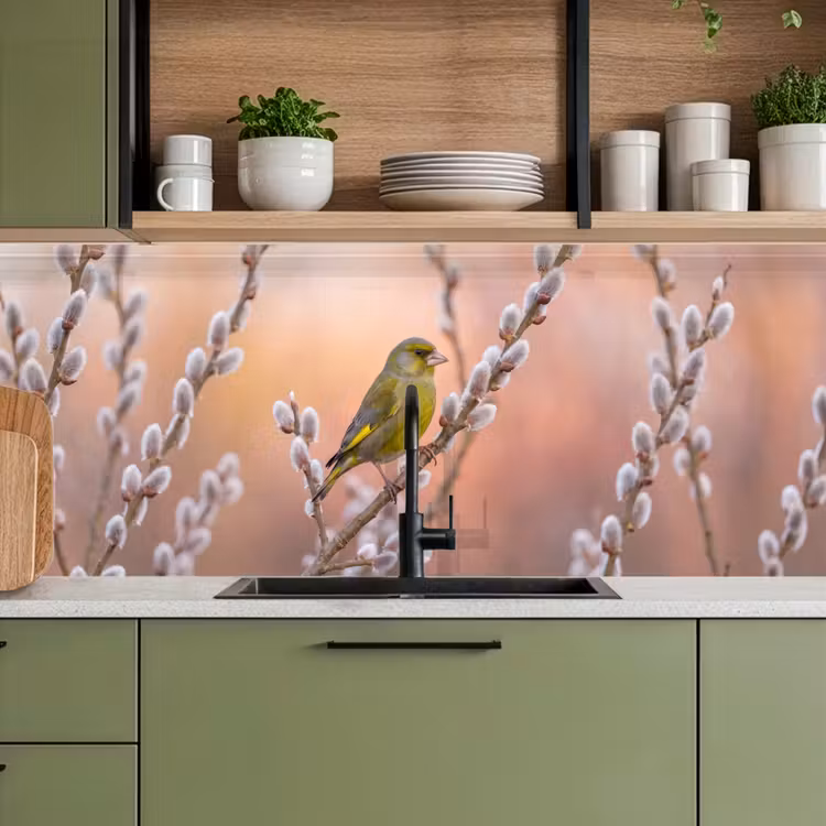 Schienale cucina - Verdone - Gatti - Primavera - Natura - Morbido — 8