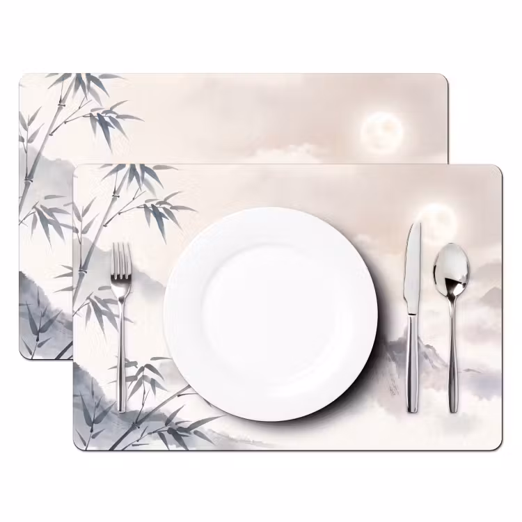 Tovaglietta – 6 pezzi - Bambù - Asia - Grigio — 2
