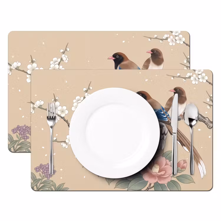 Tovaglietta – 6 pezzi - Fiori - Uccelli - Fiori — 2