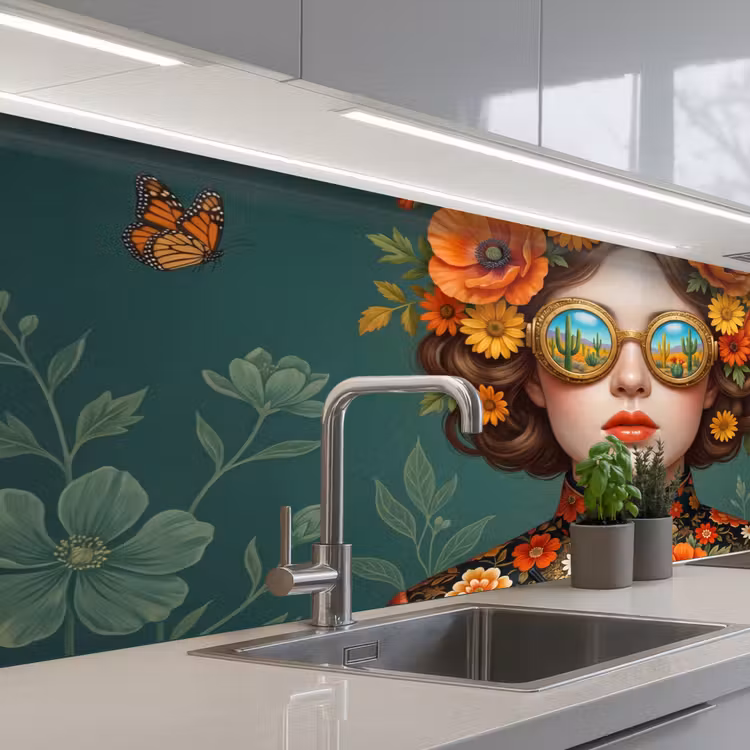 Schienale cucina - Ritratto - Donna - Colorato - Espressivo — 2