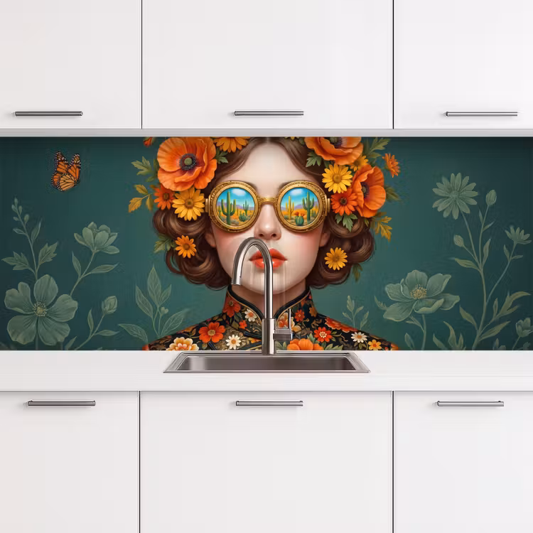 Schienale cucina - Ritratto - Donna - Colorato - Espressivo — 4