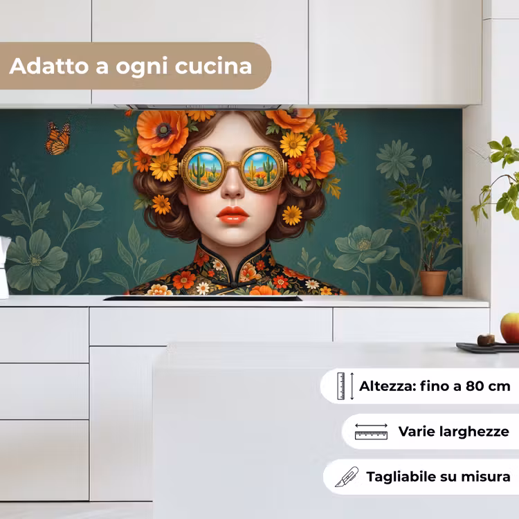 Schienale cucina - Ritratto - Donna - Colorato - Espressivo — 7