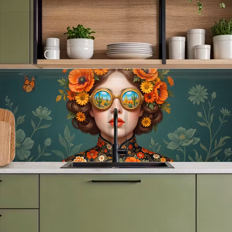 Schienale cucina - Ritratto - Donna - Colorato - Espressivo — 8