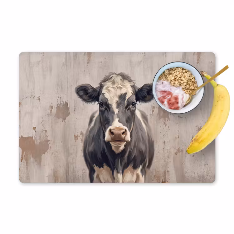 Tovaglietta – 6 pezzi - Mucca - Ritratto - Animali - Moderno — 1