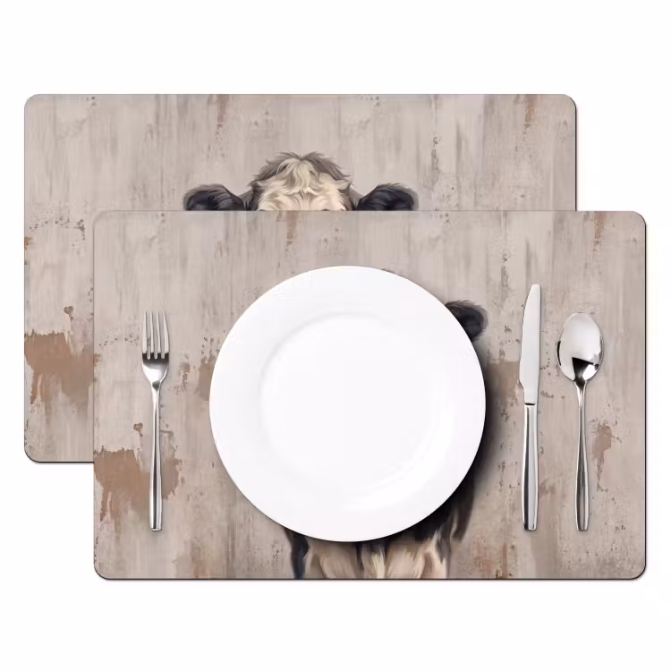 Tovaglietta – 6 pezzi - Mucca - Ritratto - Animali - Moderno — 2
