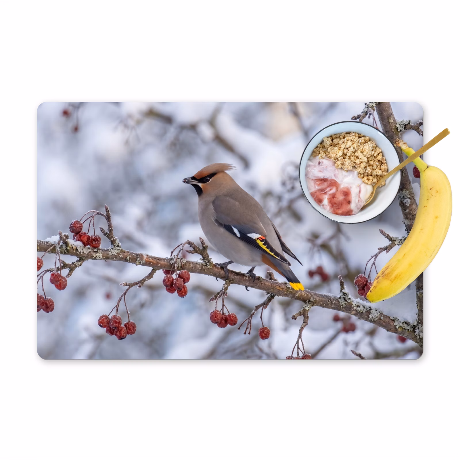 Tovaglietta – 6 pezzi - Ghiro - Bacche - Inverno - Natura — 1