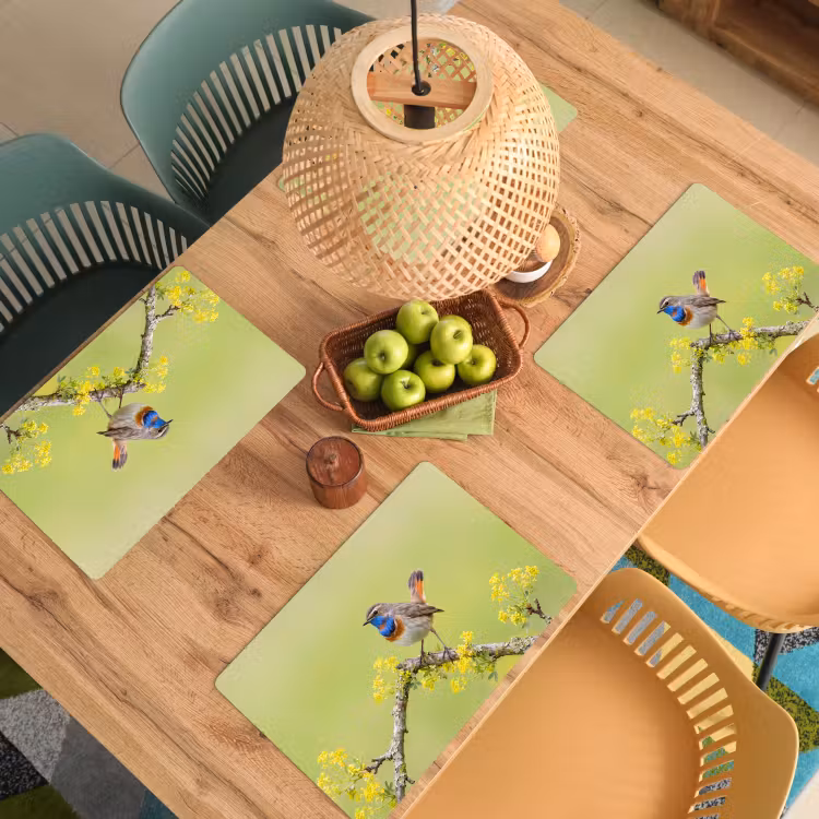 Tovaglietta – 6 pezzi - Uccello - Ramo - Natura - Colorato — 3