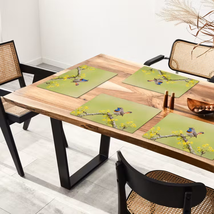 Tovaglietta – 6 pezzi - Uccello - Ramo - Natura - Colorato — 4