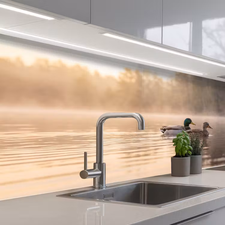 Schienale cucina - Anatre - Acqua - Nebbia - Natura — 2