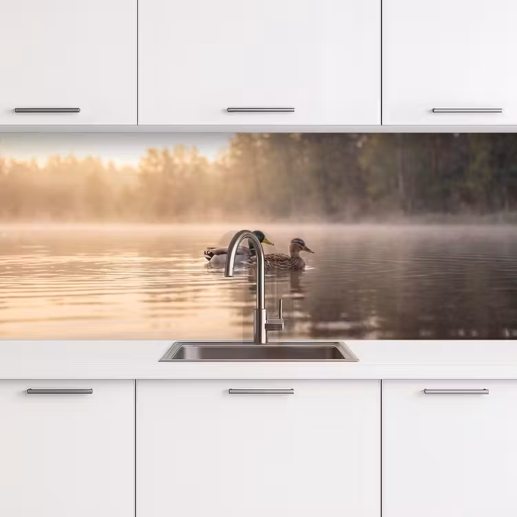 Schienale cucina - Anatre - Acqua - Nebbia - Natura — 4