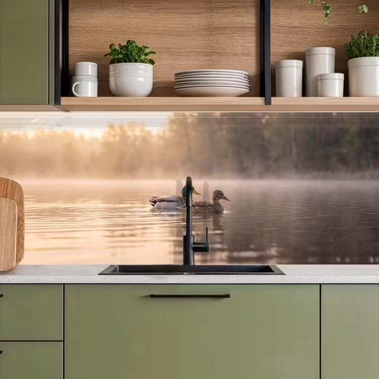 Schienale cucina - Anatre - Acqua - Nebbia - Natura — 8