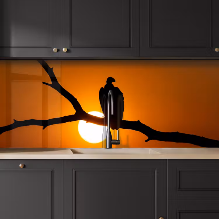 Schienale cucina - Avvoltoio - Ramo - Sole - Arancione — 6