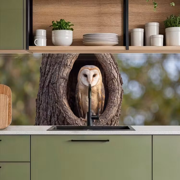Schienale cucina - Barbagianni - Albero - Natura - Marrone — 8