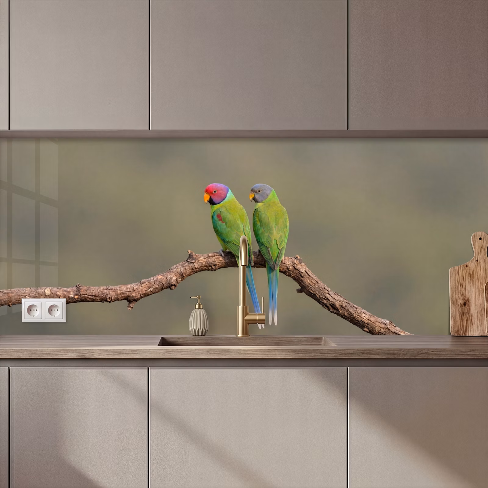 Schienale cucina - Pappagallo - Ramo - Natura - Colorato — 1
