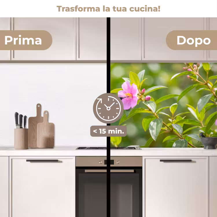 Schienale cucina - Colibrì - Fiore - Natura - Verde — 3