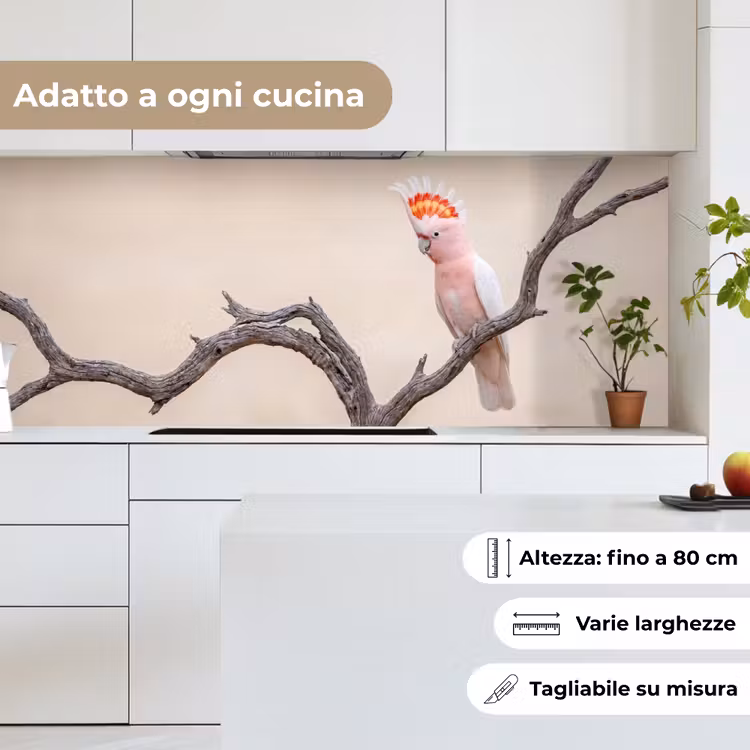 Schienale cucina - Pappagallo - Ramo - Rosa — 7