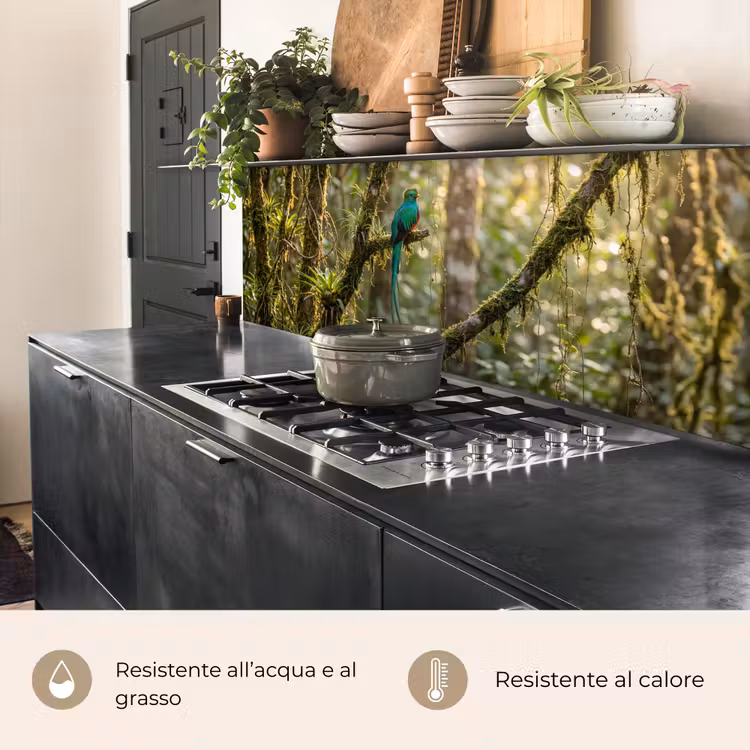 Schienale cucina - Quetzal - Giungla - Natura - Verde — 5