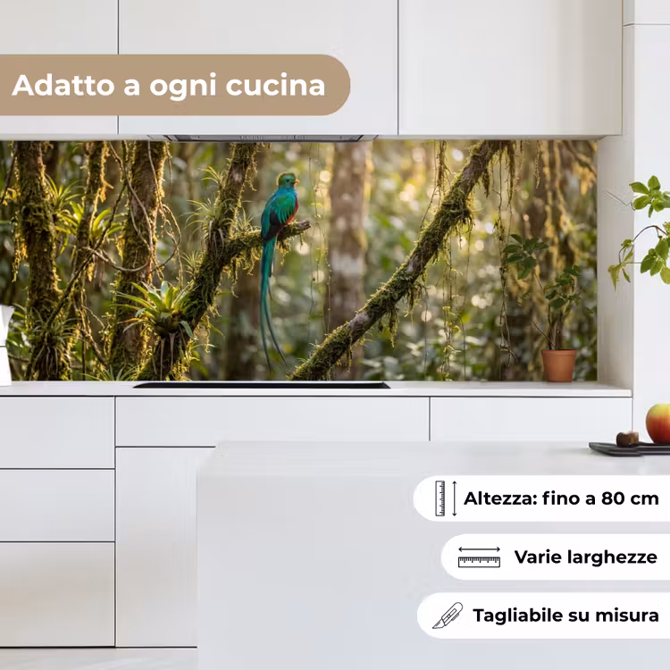 Schienale cucina - Quetzal - Giungla - Natura - Verde — 7