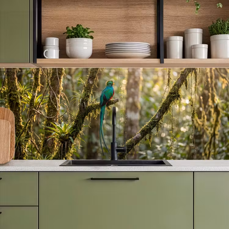 Schienale cucina - Quetzal - Giungla - Natura - Verde — 8