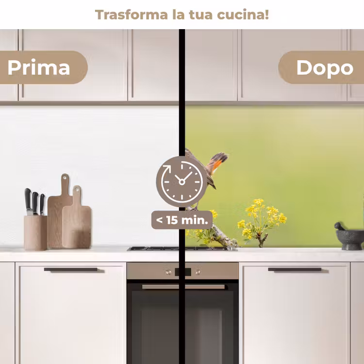 Schienale cucina - Uccello - Ramo - Natura - Colorato — 3