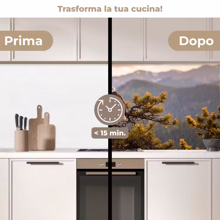 Schienale cucina - Aquila calva - Albero - Montagna - Verde — 3