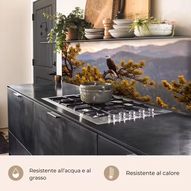 Schienale cucina - Aquila calva - Albero - Montagna - Verde — 5