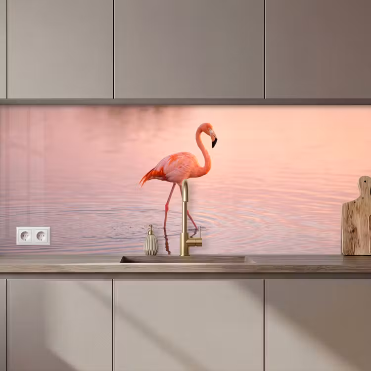 Schienale cucina - Fenicottero - Acqua - Rosa — 1