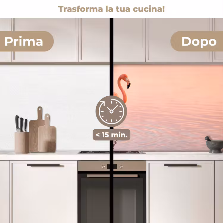 Schienale cucina - Fenicottero - Acqua - Rosa — 3
