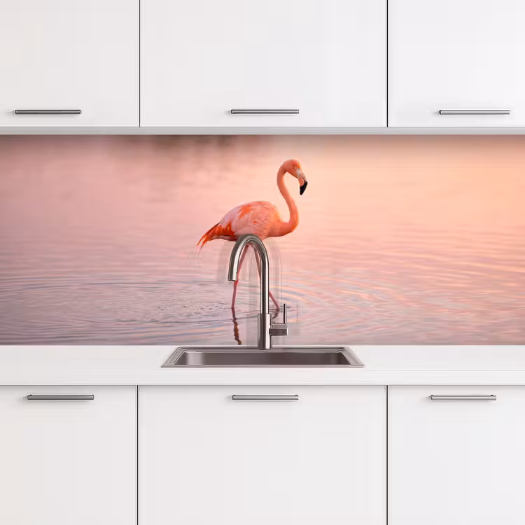 Schienale cucina - Fenicottero - Acqua - Rosa — 4