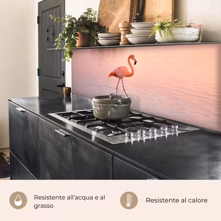 Schienale cucina - Fenicottero - Acqua - Rosa — 5