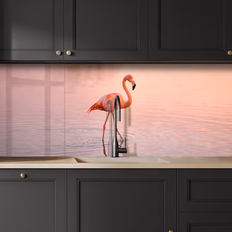 Schienale cucina - Fenicottero - Acqua - Rosa — 6