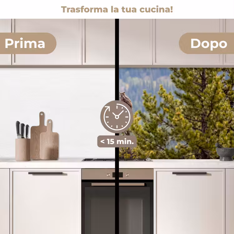 Schienale cucina - Gufo - Gufo reale - Alberi - Natura — 3