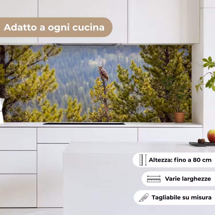Schienale cucina - Gufo - Gufo reale - Alberi - Natura — 7