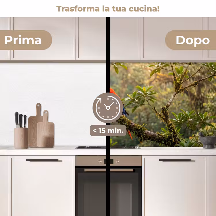 Schienale cucina - Ara - Giungla - Rosso — 3