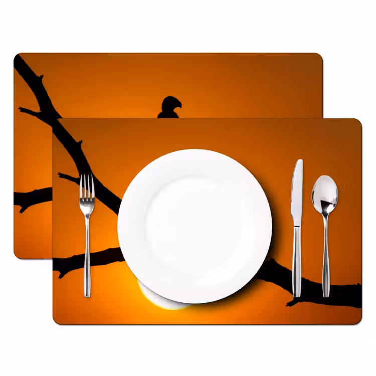 Tovaglietta – 6 pezzi - Avvoltoio - Ramo - Sole - Arancione — 2