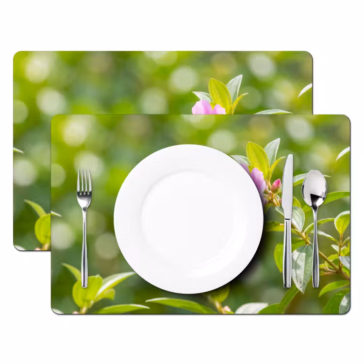 Tovaglietta – 6 pezzi - Colibrì - Fiore - Natura - Verde — 2