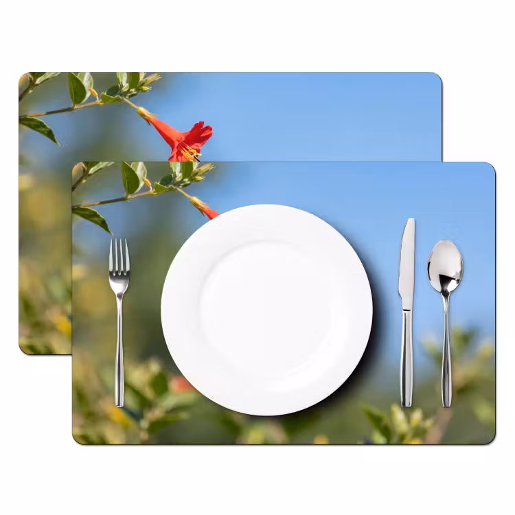Tovaglietta – 6 pezzi - Colibrì - Fiore - Natura - Verde — 2