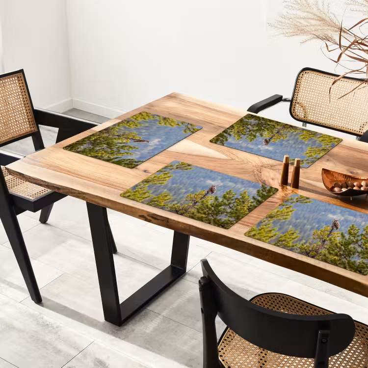 Tovaglietta – 6 pezzi - Gufo - Gufo reale - Alberi - Natura — 4